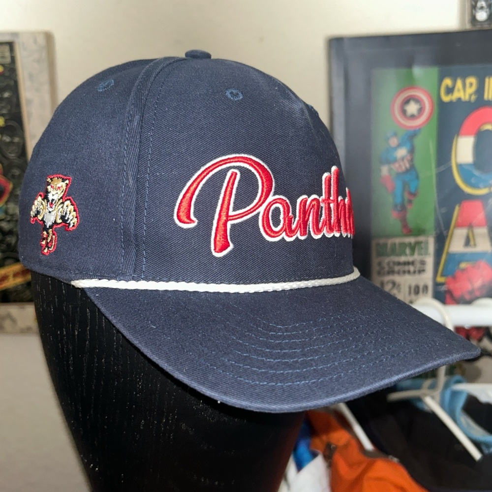 Vintage Y2K Florida Panthers Navy Blue Panthers Snapback Cap - Picture 1 of 5